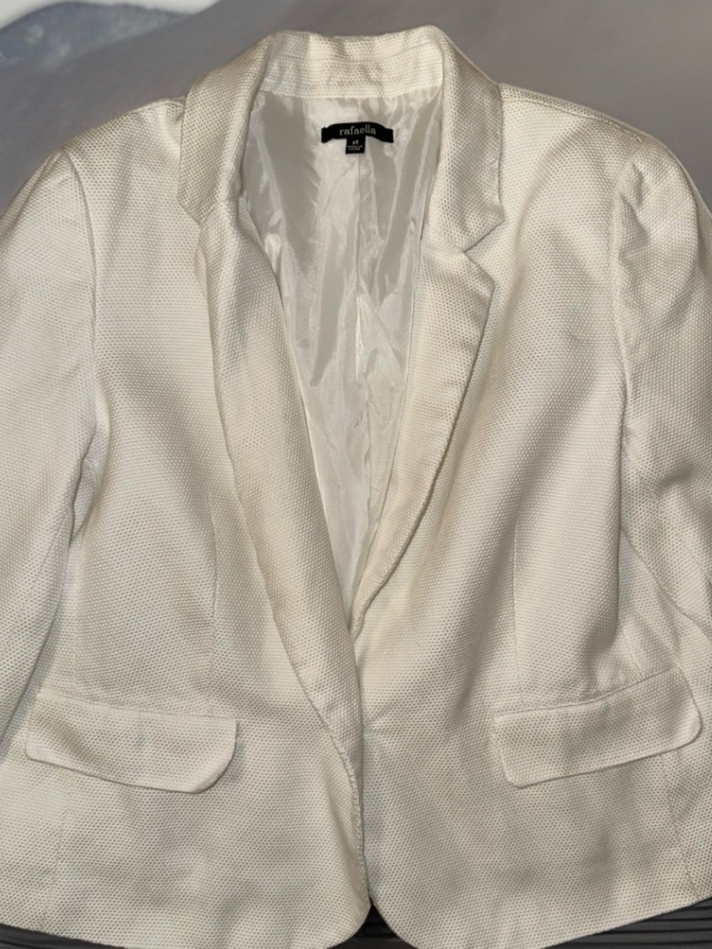 Rafaella Cream Textured Women's Blazer